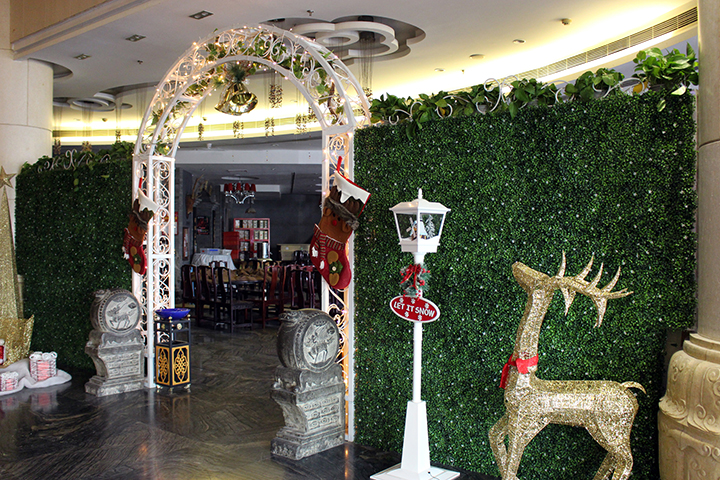 餐飲店仿真植物墻