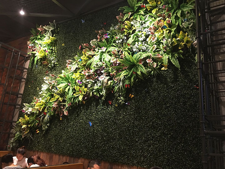 餐飲場(chǎng)所仿真植物墻