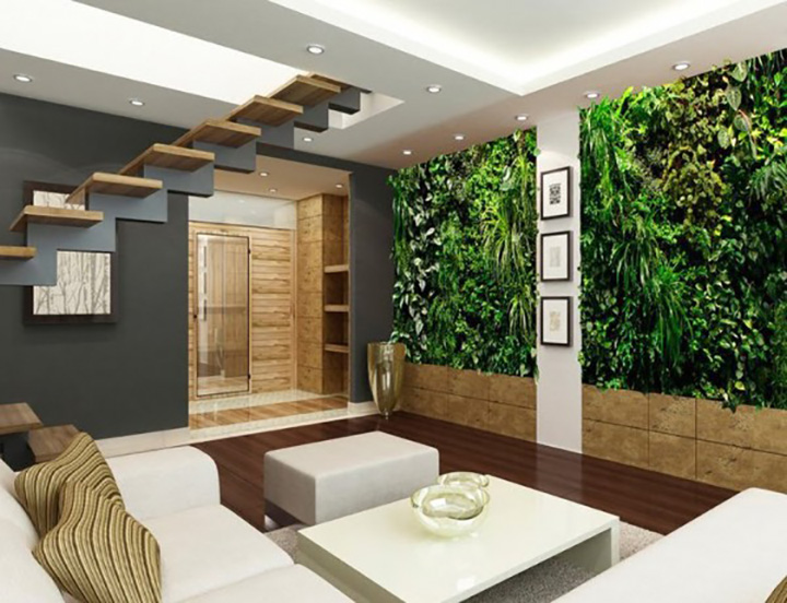 客廳仿真植物墻