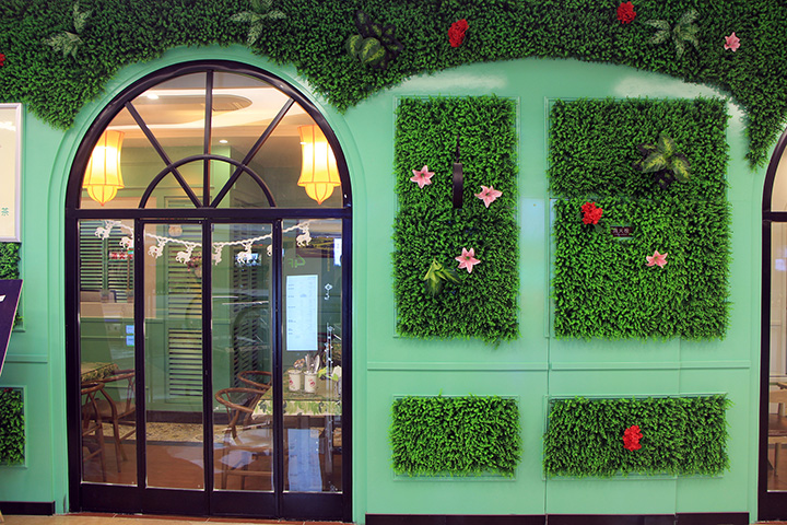 仿真植物墻裝飾的門面
