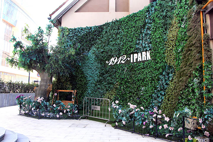 室外仿真花草墻3